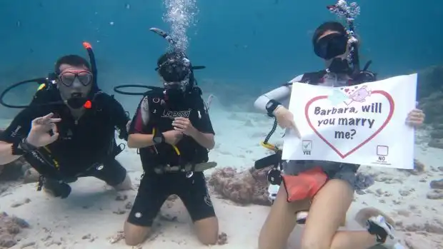 Romantic proposal Underwater Dive  | Scuba Proposal 